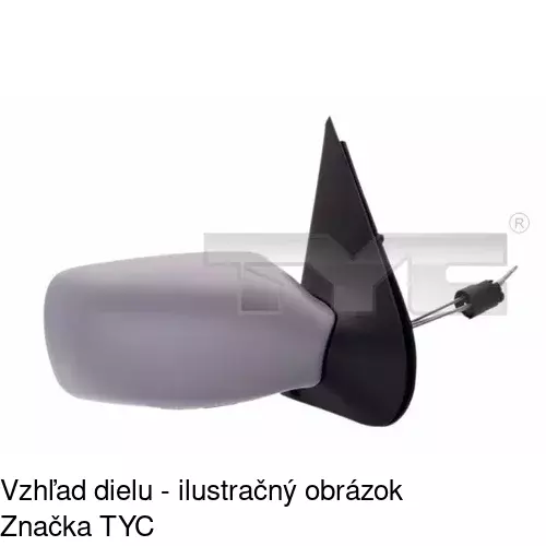 Sklo vonkajšieho zrkadla s držiakom 320754-M /POLCAR/ - obr. 3
