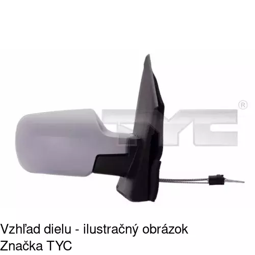 Sklo vonkajšieho zrkadla s držiakom 3257551M /POLCAR/ - obr. 2