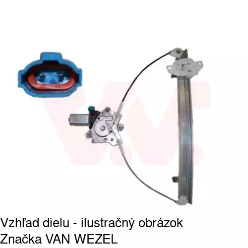Mechanizmus sťahovania okna elektrický bez motora 4005PSG3 /POLCAR/ - obr. 1