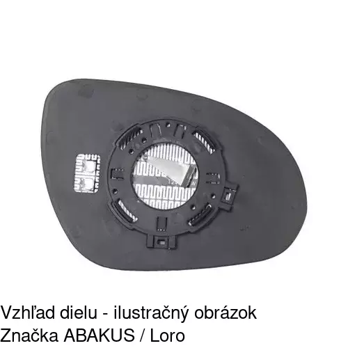 Sklo vonkajšieho zrkadla s držiakom 4015545E /POLCAR/