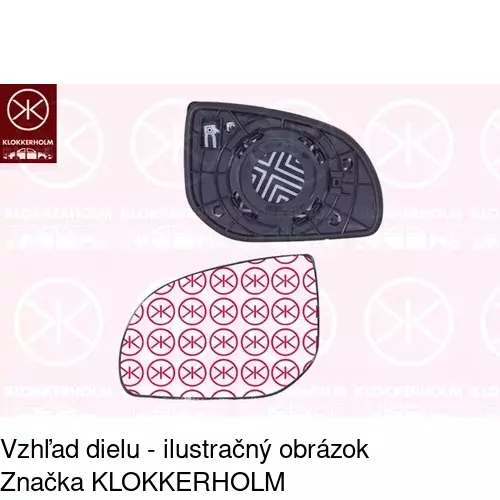 Sklo vonkajšieho zrkadla s držiakom 4017545E /POLCAR/ - obr. 1