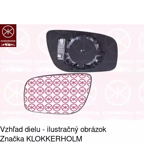 Sklo vonkajšieho zrkadla s držiakom 5017542E /POLCAR/ - obr. 1