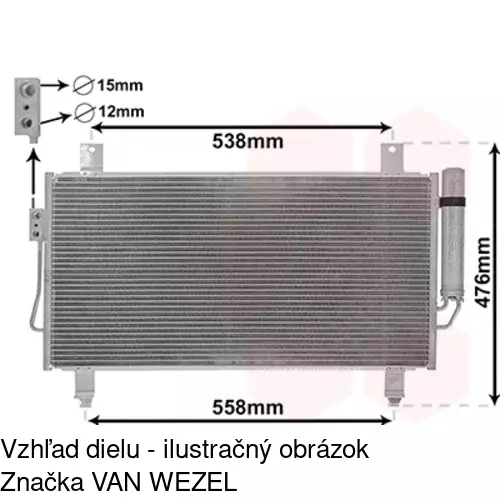 Chladiče klimatizácie 52X1K8C1 /POLCAR/ - obr. 3