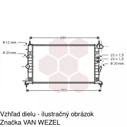 Chladiče vody 551608A9 /POLCAR/ - obr. 2