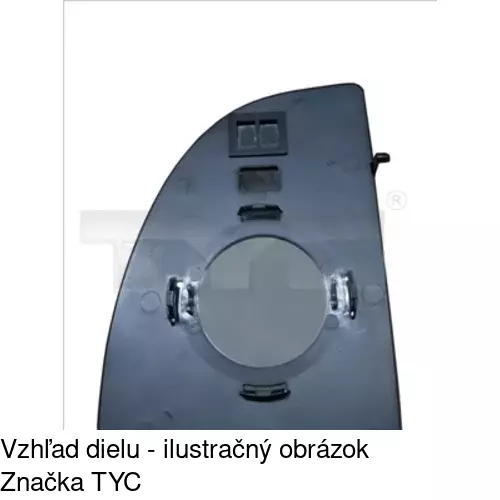 Sklo vonkajšieho zrkadla s držiakom 5702559E /POLCAR/ - obr. 4