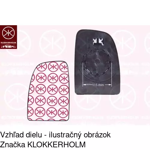 Sklo vonkajšieho zrkadla s držiakom 5770556E /POLCAR/ - obr. 3
