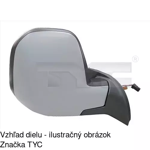 Sklo vonkajšieho zrkadla s držiakom 5792542E /POLCAR/ - obr. 4