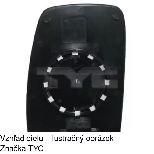 Sklo vonkajšieho zrkadla s držiakom 6042544E /POLCAR/ - obr. 1