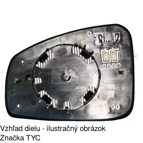 Sklo vonkajšieho zrkadla s držiakom 6073544M /POLCAR/ - obr. 3