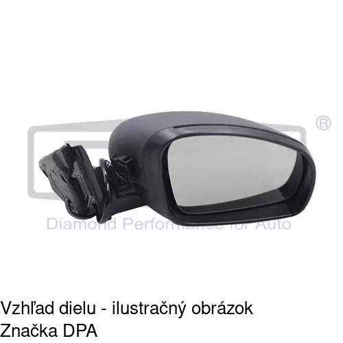 Sklo vonkajšieho zrkadla s držiakom 6915556E /POLCAR/ - obr. 1
