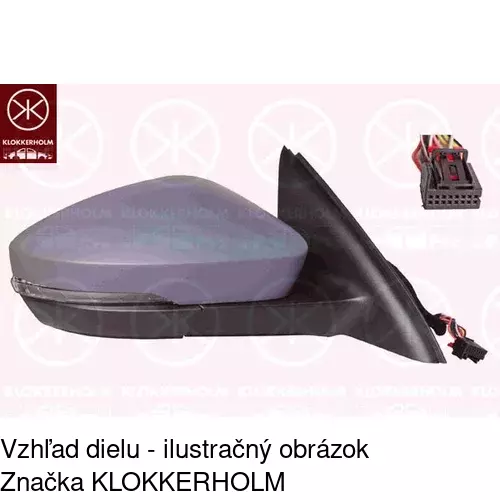 Sklo vonkajšieho zrkadla s držiakom 69C1555M /POLCAR/ - obr. 5