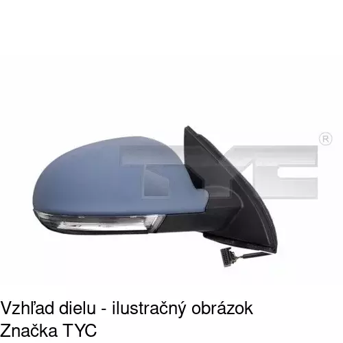 Sklo vonkajšieho zrkadla s držiakom 9513546E /POLCAR/ - obr. 1