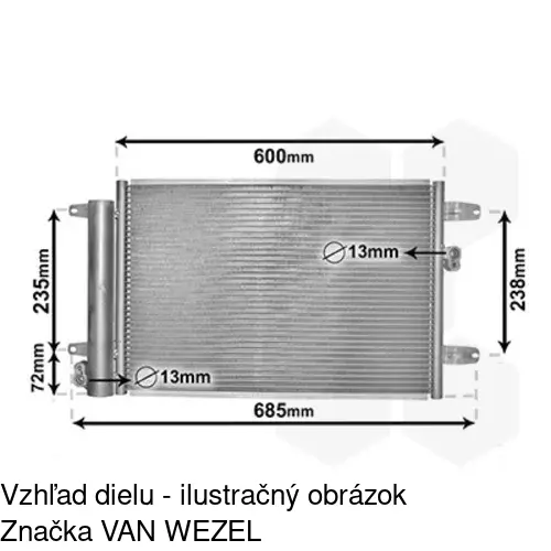 Chladiče klimatizácie 9550K8C1S /POLCAR/ - obr. 5