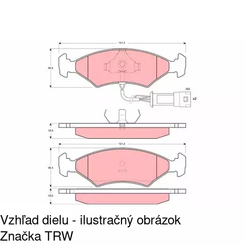Brzdové dosky S70-0078 /POLCAR/ - obr. 4