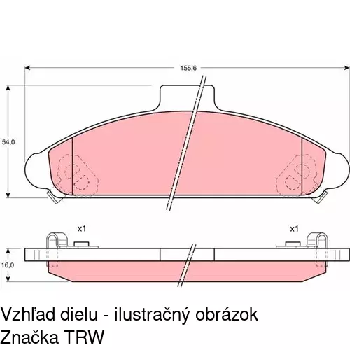 Brzdové dosky S70-0233 /POLCAR/ - obr. 2