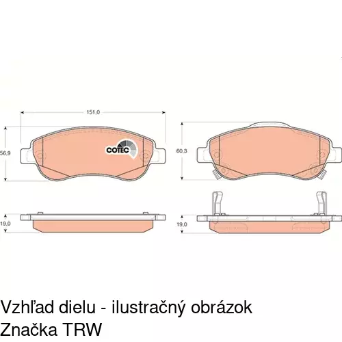 Brzdové dosky S70-0262 /POLCAR/ - obr. 3