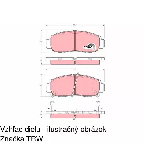 Brzdové dosky S70-0340 /POLCAR/ - obr. 3