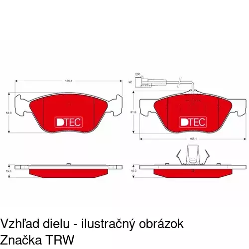 Brzdové dosky S70-0468 /POLCAR/ - obr. 2