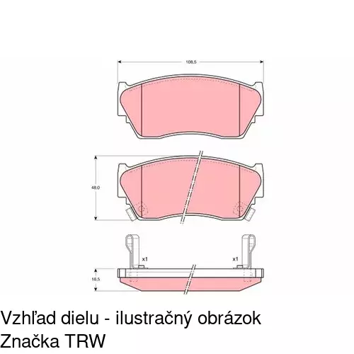 Brzdové dosky S70-0490 /POLCAR/ - obr. 2