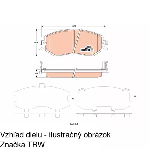Brzdové dosky S70-0601 /POLCAR/ - obr. 3