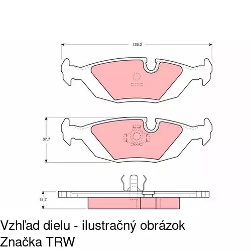 Brzdové dosky S70-1370 /POLCAR/ - obr. 2