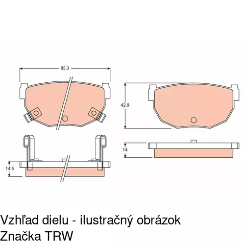 Brzdové dosky S70-1507 /POLCAR/ - obr. 2