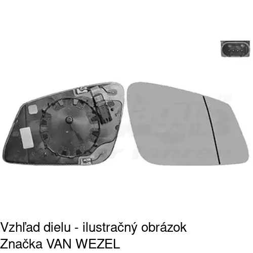 Sklo vonkajšieho zrkadla s držiakom 2025555E /POLCAR/ - obr. 3