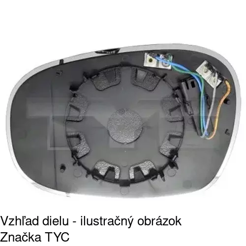Sklo vonkajšieho zrkadla s držiakom POLCAR 2042546M