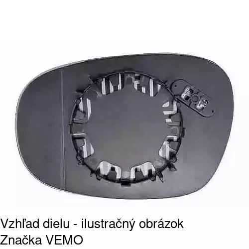 Sklo vonkajšieho zrkadla s držiakom 2042555E /POLCAR/ - obr. 1
