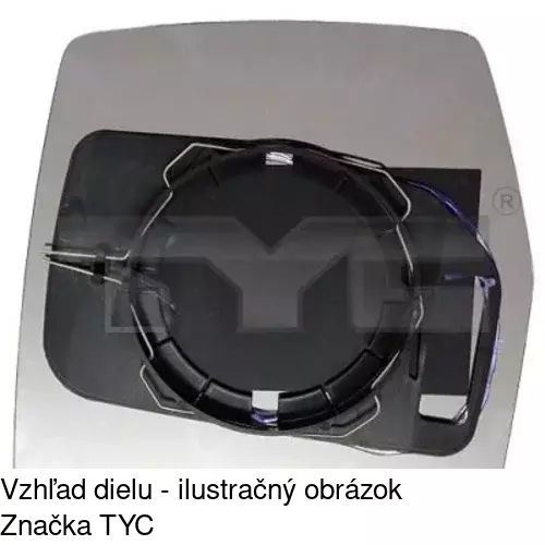 Sklo vonkajšieho zrkadla s držiakom 2395553E /POLCAR/ - obr. 1