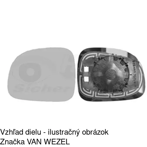 Sklo vonkajšieho zrkadla s držiakom 3003546E /POLCAR/ - obr. 2