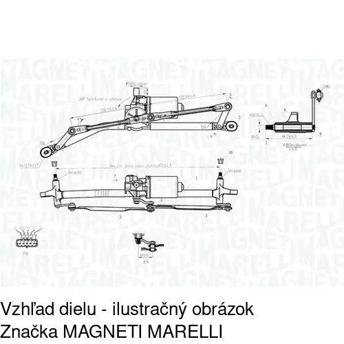 Náhon stieračov s motorom 3022SWP3 /POLCAR/ - obr. 2