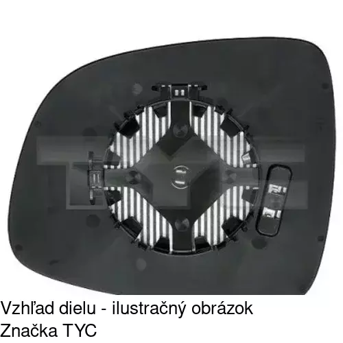 Sklo vonkajšieho zrkadla s držiakom 3075552E /POLCAR/ - obr. 1