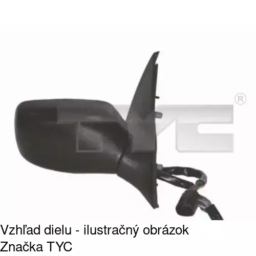 Sklo vonkajšieho zrkadla s držiakom POLCAR 3207545M