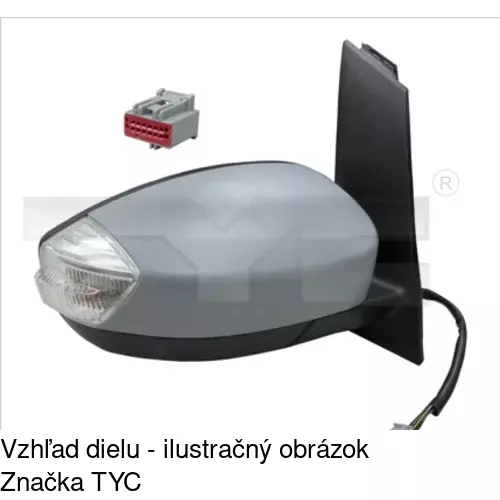 Sklo vonkajšieho zrkadla s držiakom 3280554E /POLCAR/ - obr. 4