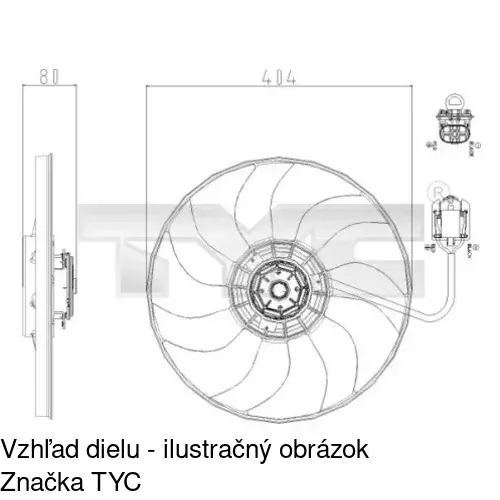 Ventilátor bez krytu / podpery POLCAR 551123U1