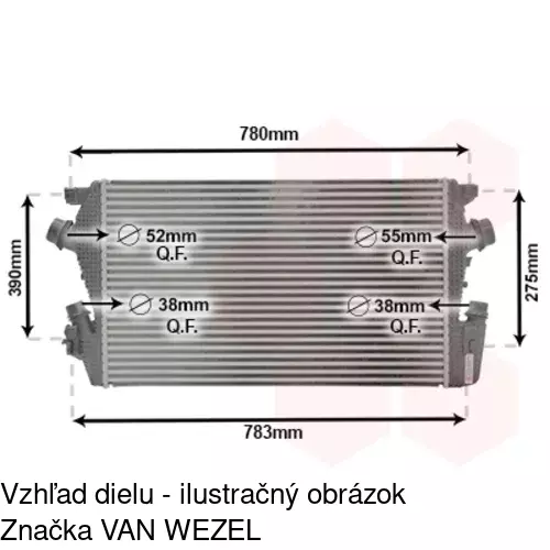 Chladiče vzduchu (Intercoolery) 5520J8-6 /POLCAR/ - obr. 1