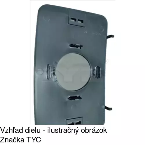 Sklo vonkajšieho zrkadla s držiakom 570254-M /POLCAR/ - obr. 2