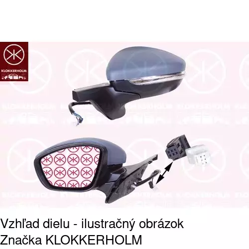 Sklo vonkajšieho zrkadla s držiakom 57B1545M /POLCAR/ - obr. 2