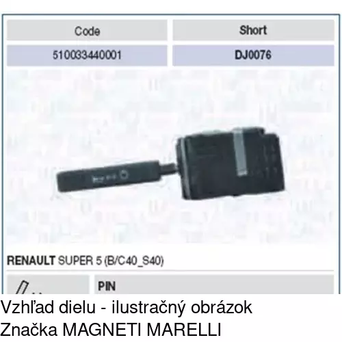 Združený prepínač POLCAR 6005PZS3