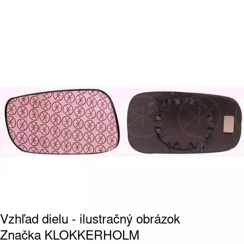 Sklo vonkajšieho zrkadla s držiakom 6012541E /POLCAR/ - obr. 3