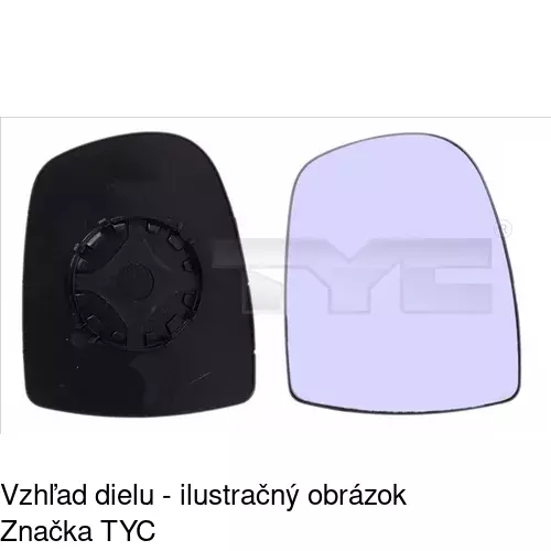 Sklo vonkajšieho zrkadla s držiakom 6026545E /POLCAR/ - obr. 5