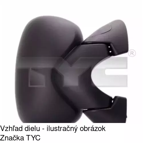 Sklo vonkajšieho zrkadla s držiakom 6026557E /POLCAR/ - obr. 1