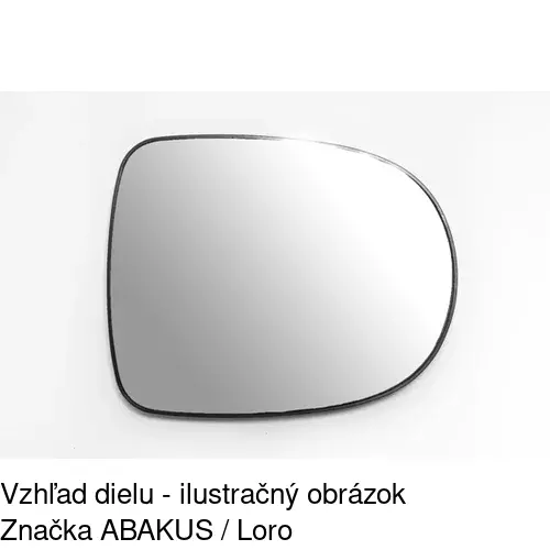 Sklo vonkajšieho zrkadla s držiakom POLCAR 60A1552M