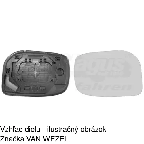 Sklo vonkajšieho zrkadla s držiakom 8105554E /POLCAR/ - obr. 1