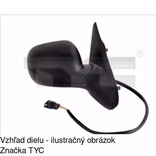 Sklo vonkajšieho zrkadla s držiakom 9541558E /POLCAR/ - obr. 4