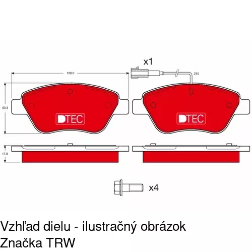 Brzdové dosky S70-0118 /POLCAR/ - obr. 2