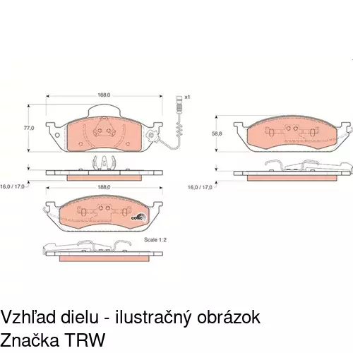 Brzdové dosky S70-0298 /POLCAR/ - obr. 3