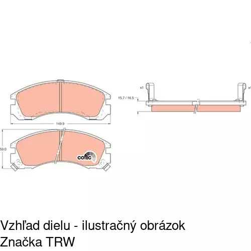 Brzdové dosky S70-0325 /POLCAR/ - obr. 2
