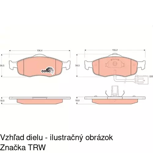 Brzdové dosky S70-0453 /POLCAR/ - obr. 2